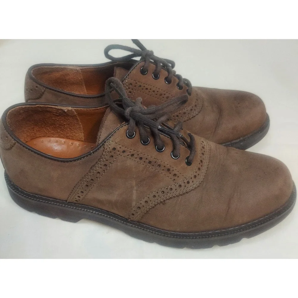 Rockport Saddle Shoes Leather Oxfords Brogue Dress Casual Brown Size‎ 8M